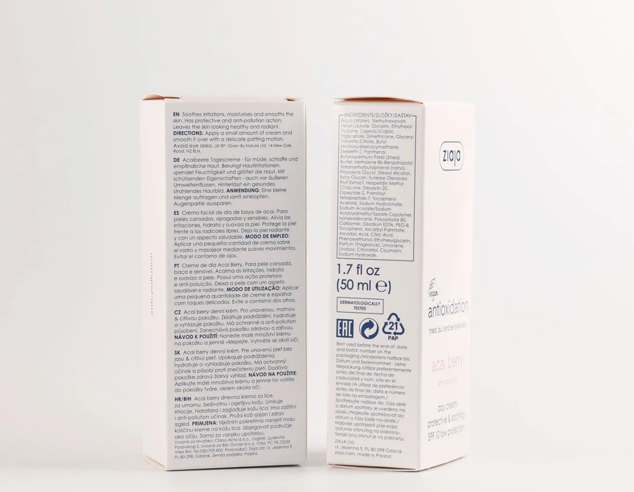 Acai Berry Crema facial Día SPF10