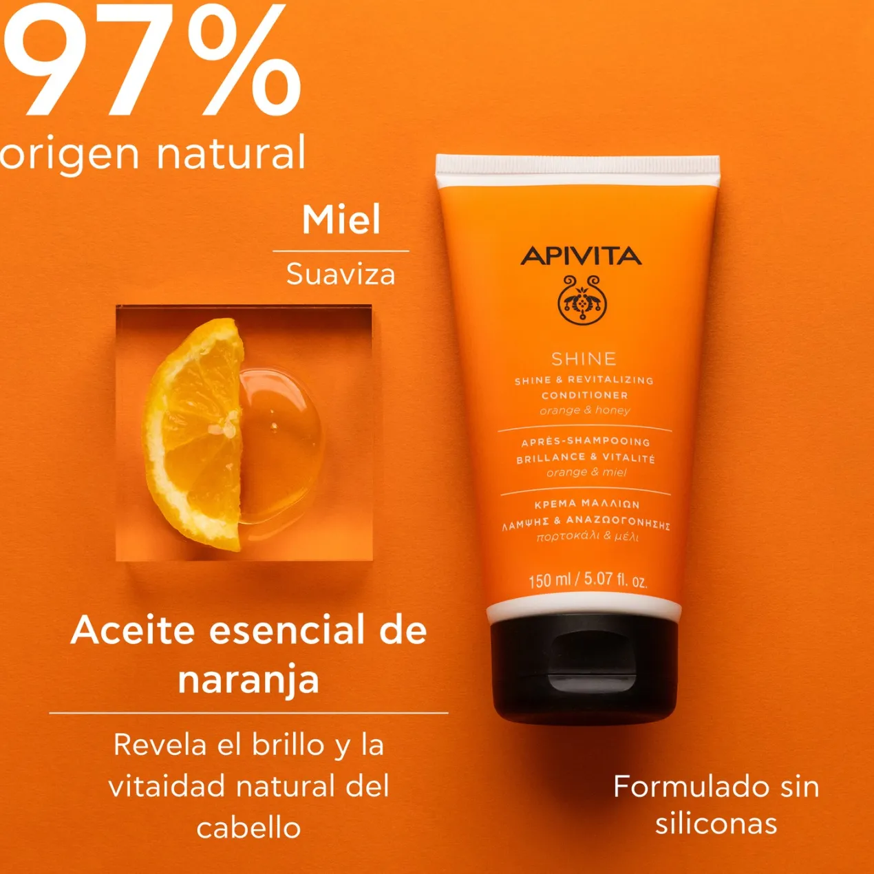 Acondicionador Brillo y Vitalidad de Naranja y Miel