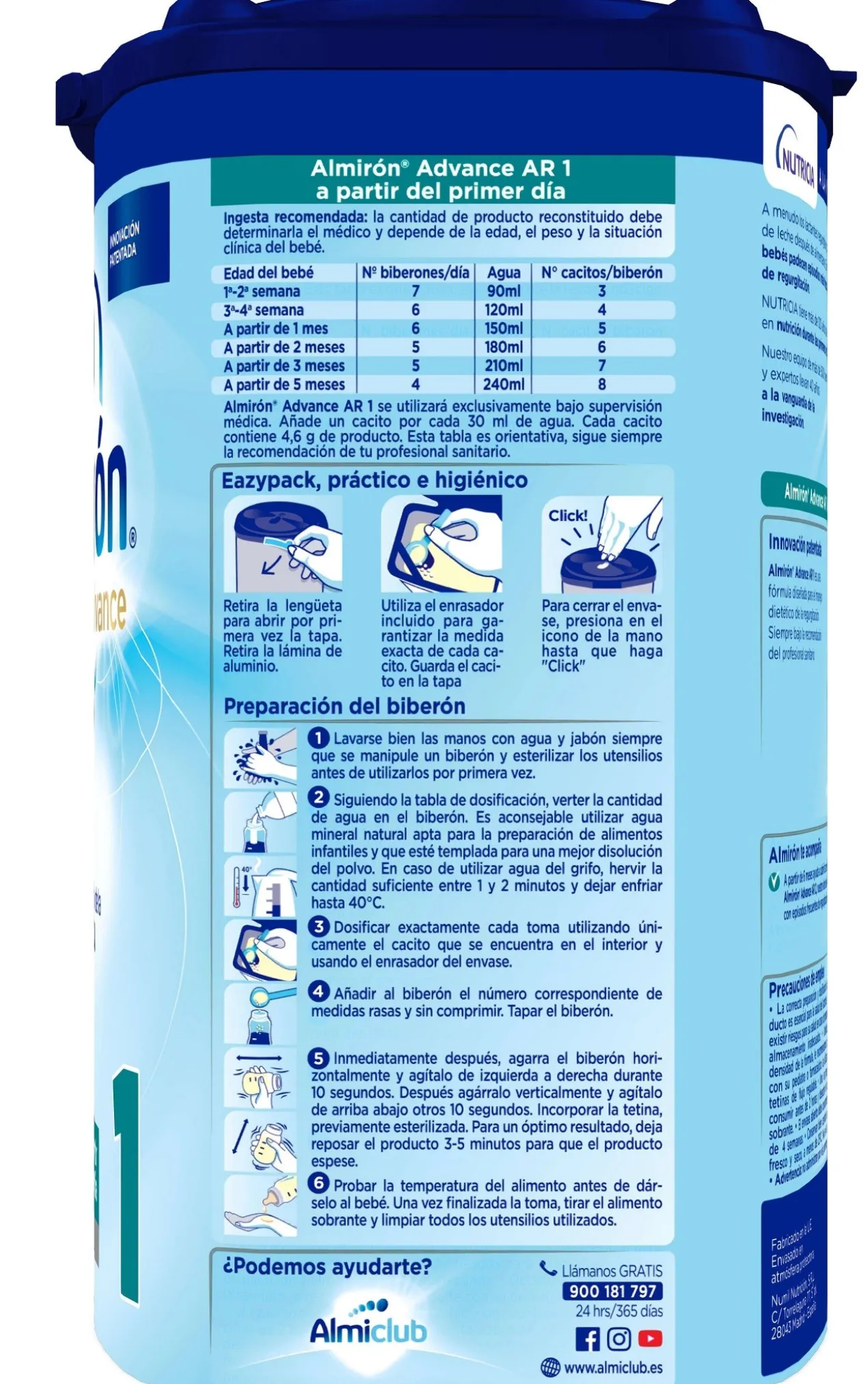AR 1 Leche Lactantes Anti-regurgitación