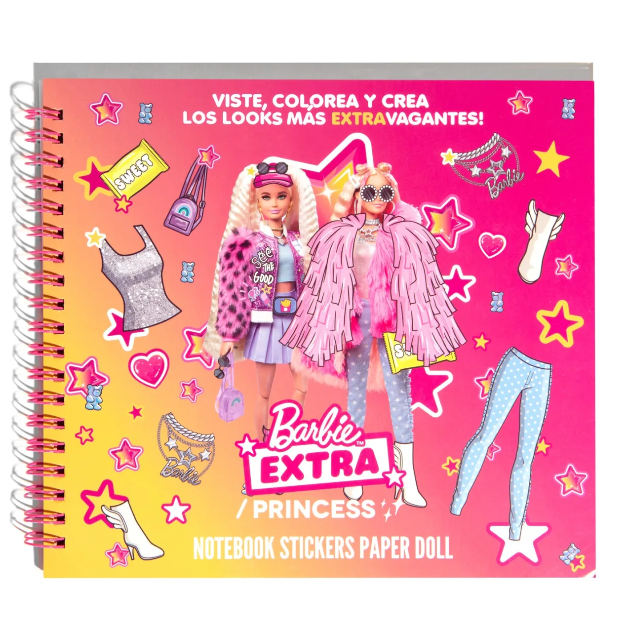Barbie™ / Princess Notebook Stickers Paper Doll Cuaderno