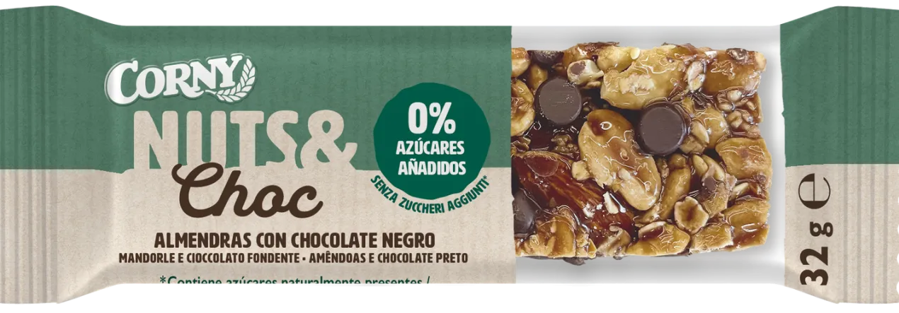 Barrita Nuits & Choc Almendras, Cacahuete y Chocolate Negro