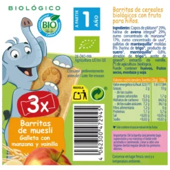 Barritas de Muesli Galleta con Manzana y Vainilla +12 meses