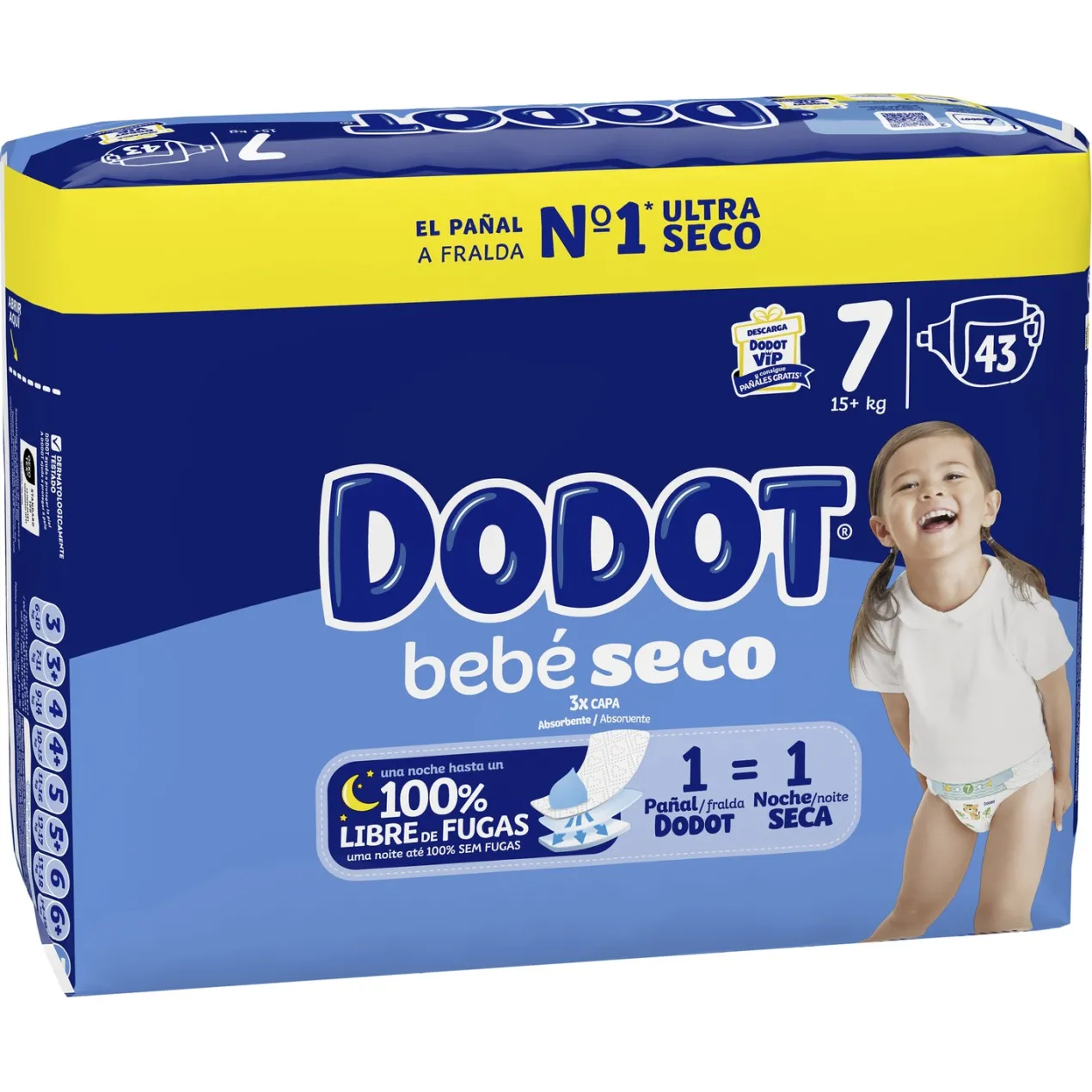 Bebé Seco Talla 7 Pañales para Bebé 15kg+