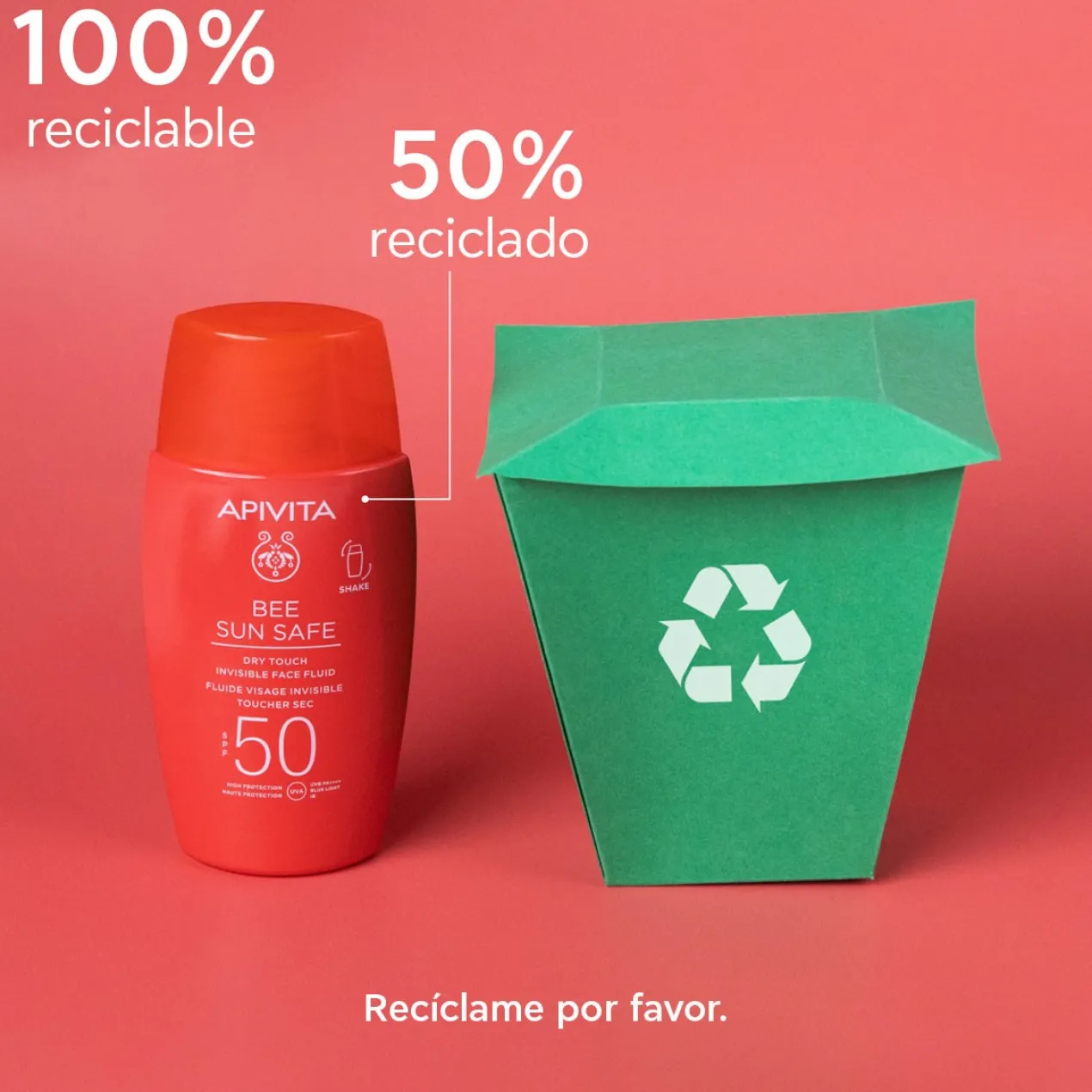 Bee Sun Safe Fluido Facial Invisible Toque Seco SPF50