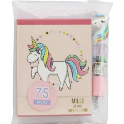 Bloc de Notas con Bolígrafo Unicornio