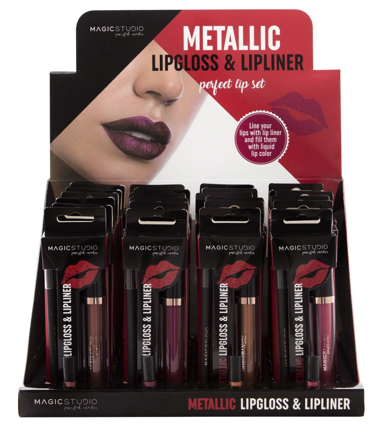 Brillo de Labios Metálico & Delineador de Labios