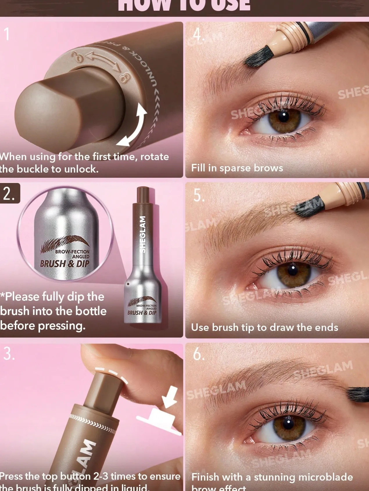 Brow-Fection Angled Brush & Dip Maquillaje Líquido de Cejas
