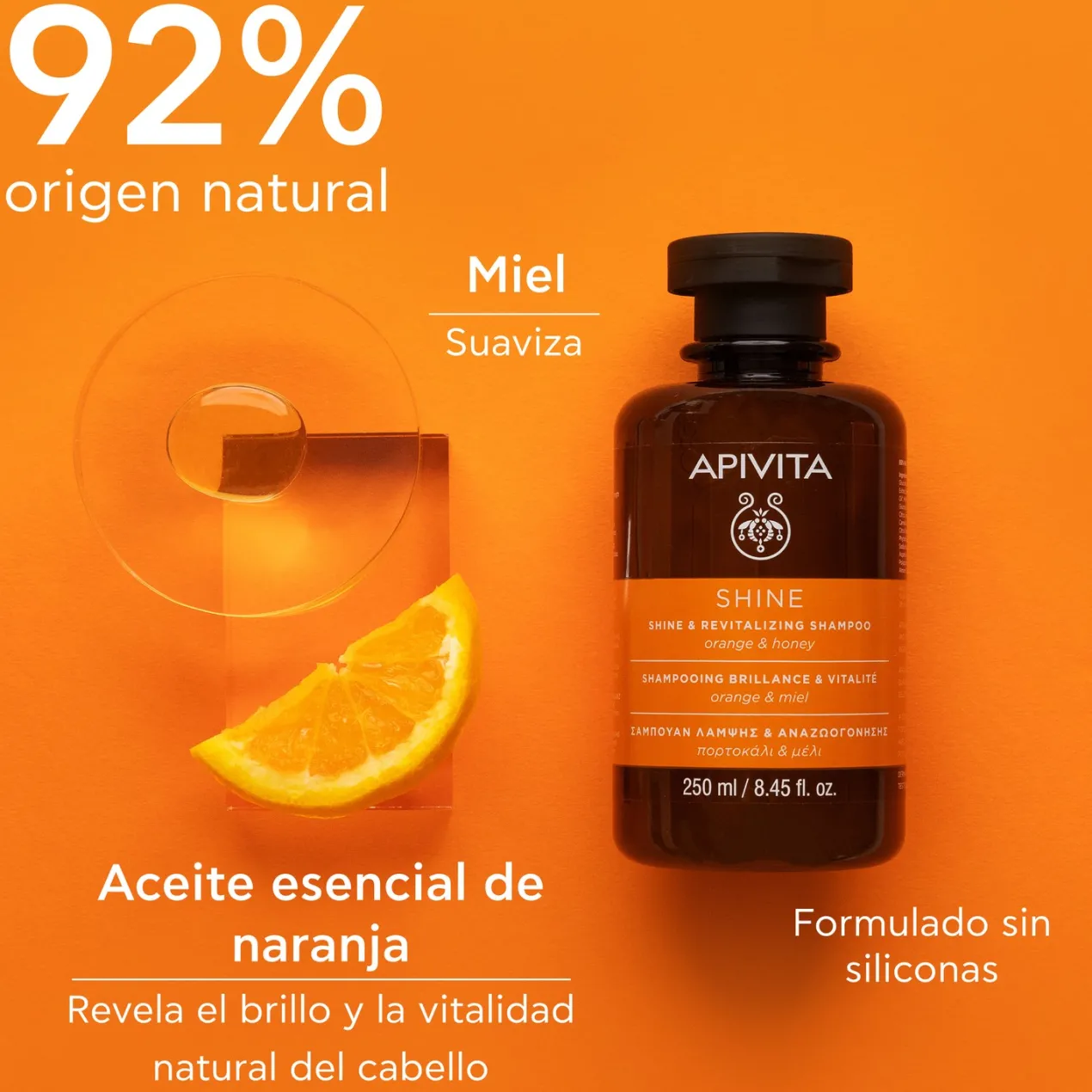 Champú Brillo y Vitalidad Naranja y Miel