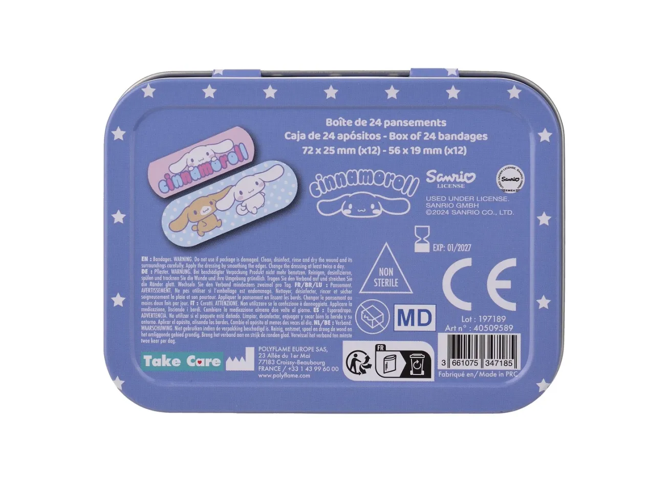 Cinnamoroll Caja Metálica con Apósitos