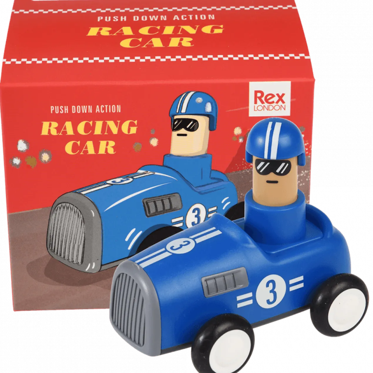 Coche de Carreras Para Empujar Azul
