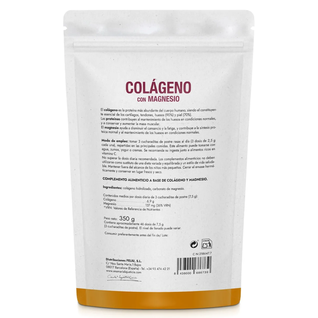 Colágeno con Magnesio Polvo Sabor Neutro