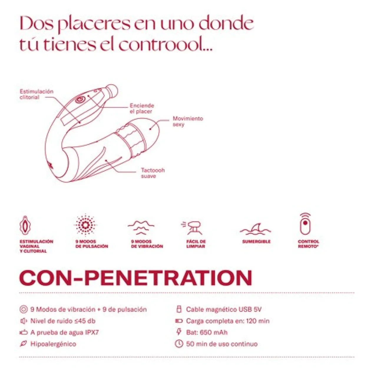 Con-Penetration Vibradores Dildo