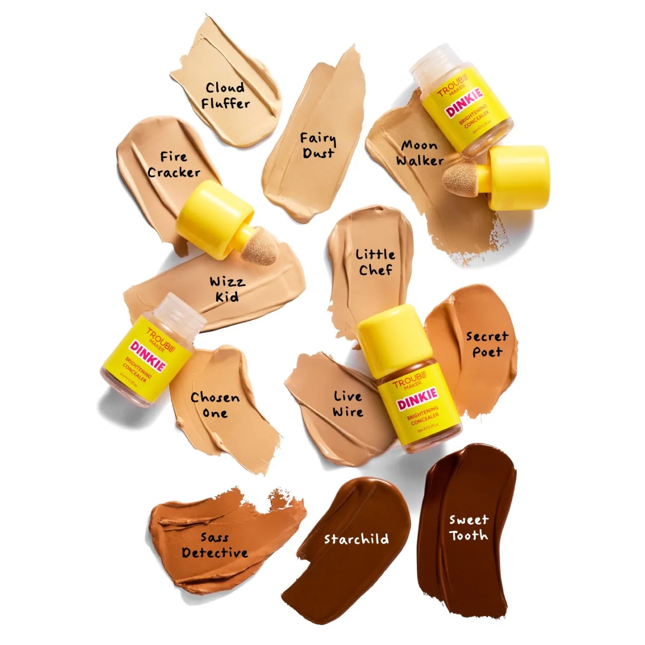 Corrector Cremoso Iluminador Dinkie Brightening Caffeine Concealer