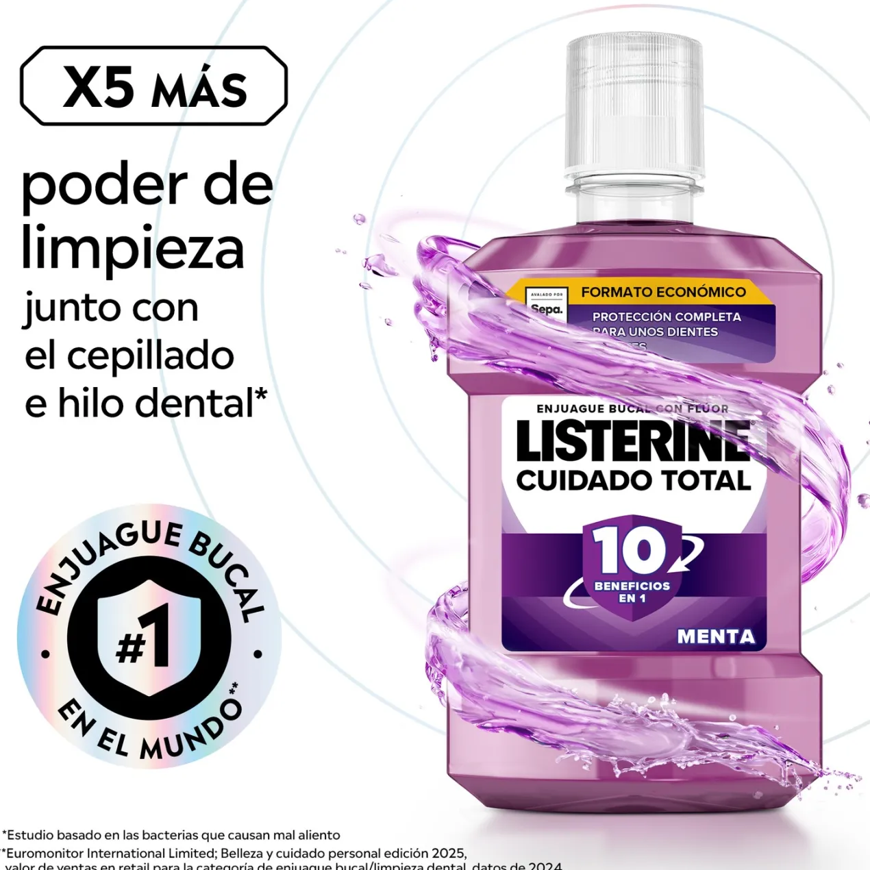 Cuidado Total Enjuague Bucal Sabor Menta