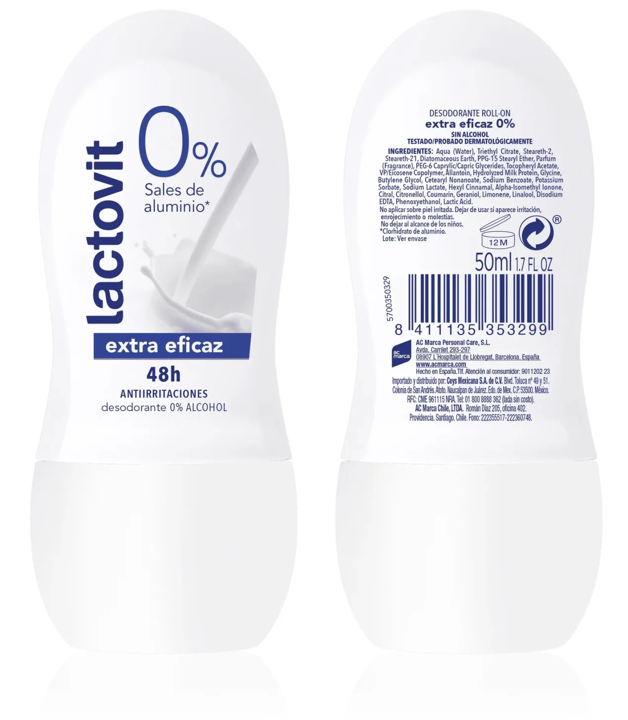 Desodorante Roll-On 0% Extra Eficaz