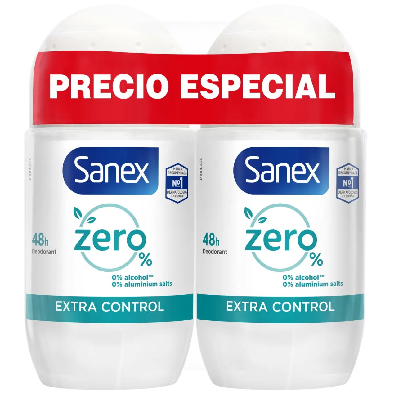 Desodorante Roll-On Zero % Extra Control Protección 48h