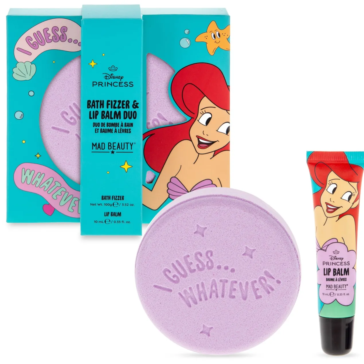Disney Princess Bomba de Baño + Bálsamo Labial