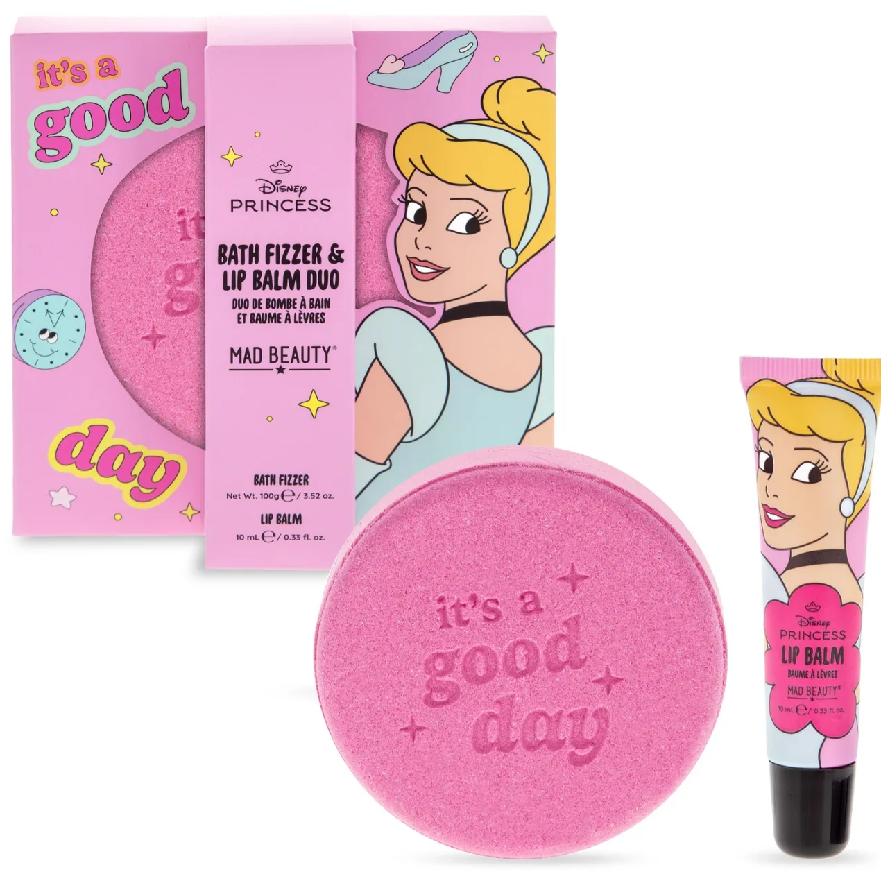Disney Princess Bomba de Baño + Bálsamo Labial