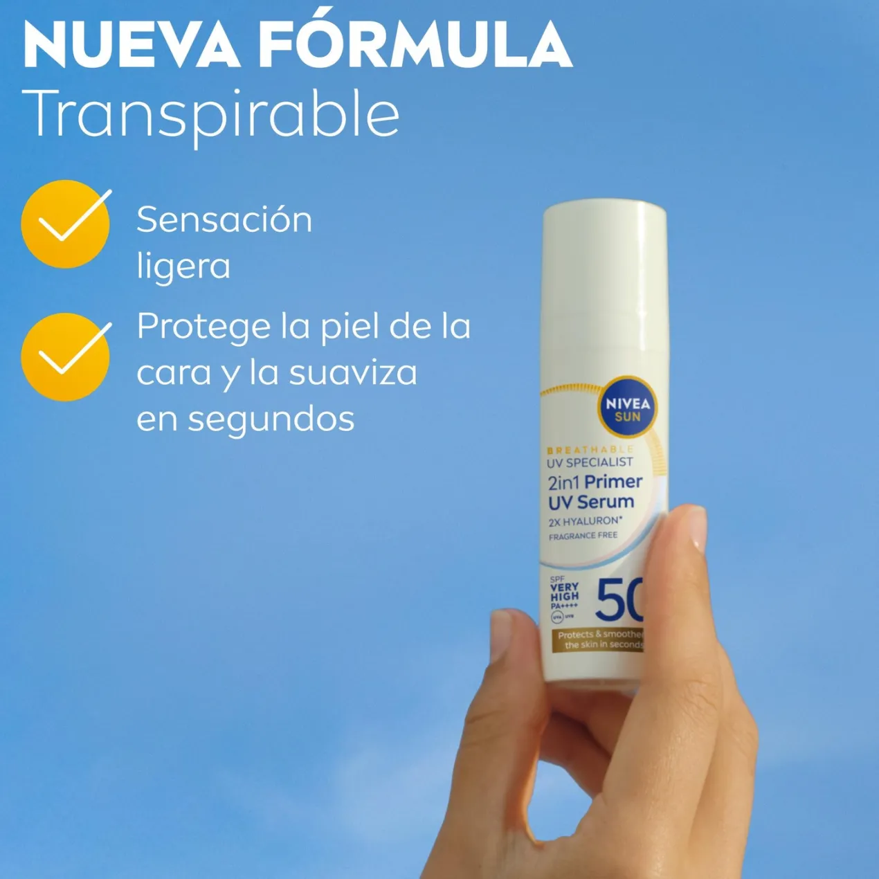 2 en 1 Primer Serum UV Diario Protección Facial SPF50+