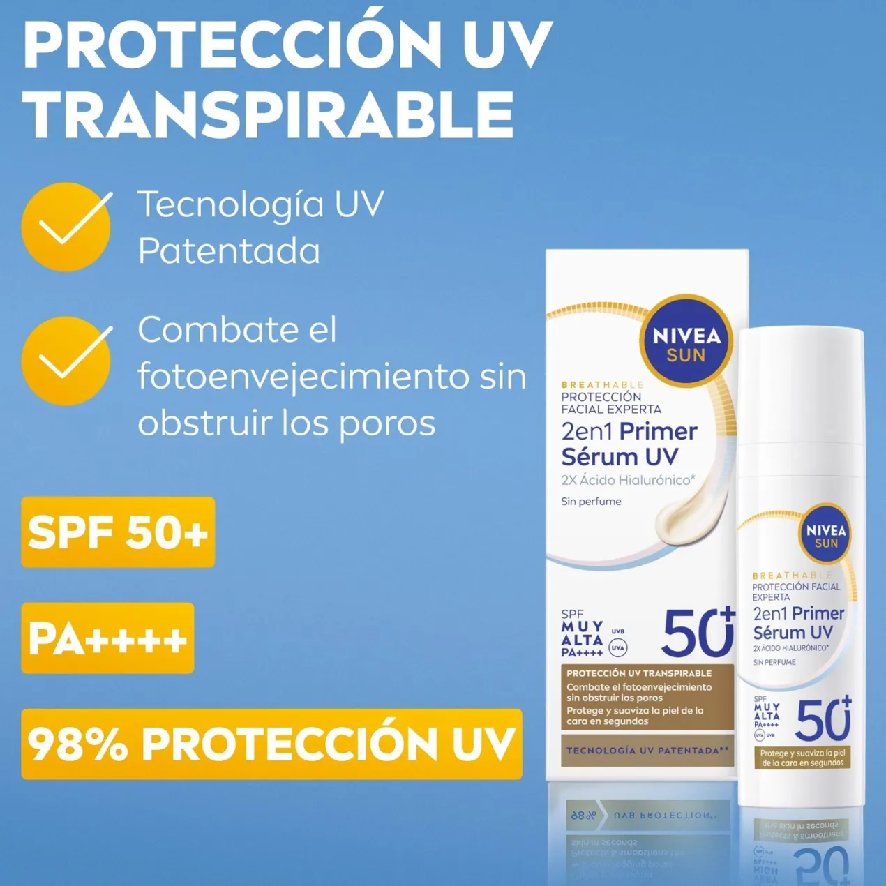 2 en 1 Primer Serum UV Diario Protección Facial SPF50+