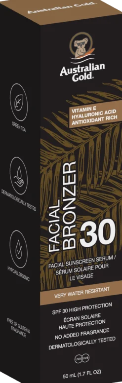Facial Bronzer SPF 30 serum facial con protección solar