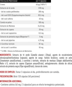Fat Burner Green Tea Extract Cápsulas