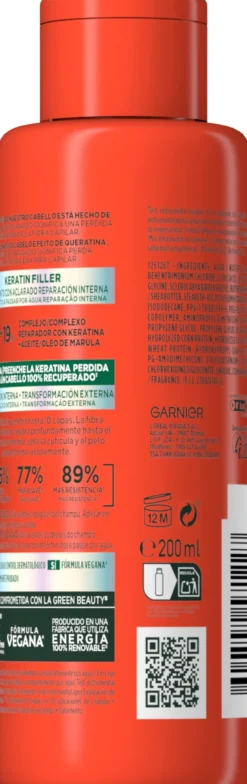 Fructis Tratamiento Intensivo Keratin Filler Adiós Daños con Aceite de Marula para cabello dañado