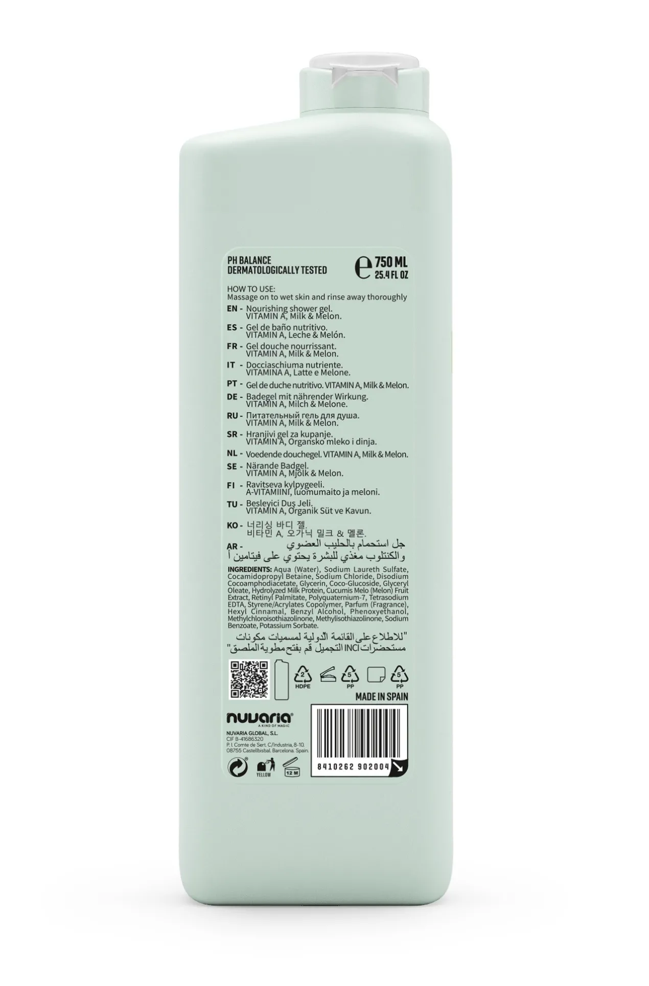 Gel de Baño Vitamina A Leche y Melón