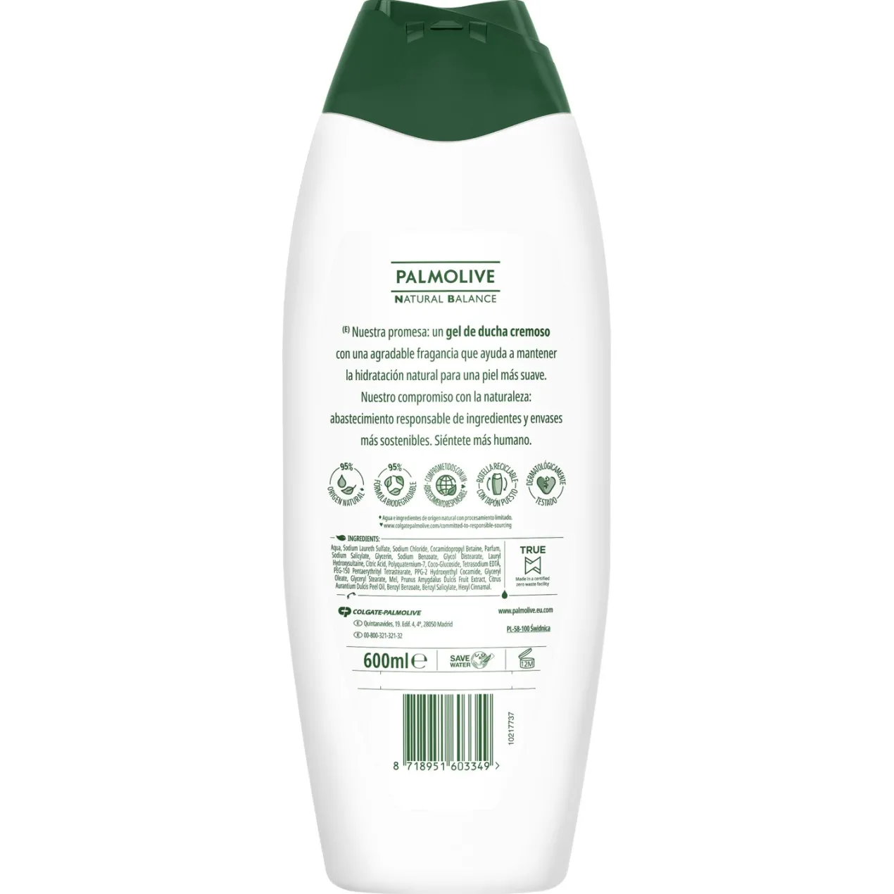 Gel de Ducha o Baño Natural Balance Nutritivo Leche & Miel