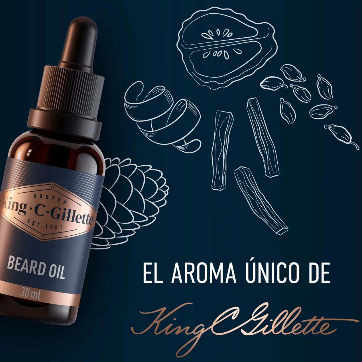 Gillette King C. Aceite De Barba Para Hombre
