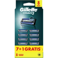 Gillette Mach3 Pack Ahorro 7+1 Recambios Para Maquinillas De Afeitar Para Hombre