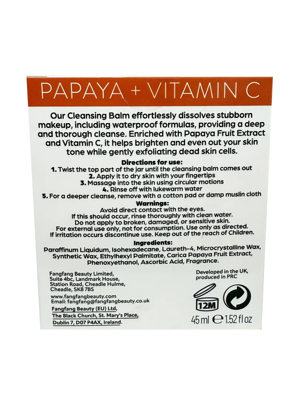 Grinding Bálsamo Limpiador Facial con Papaya + Vitamina C