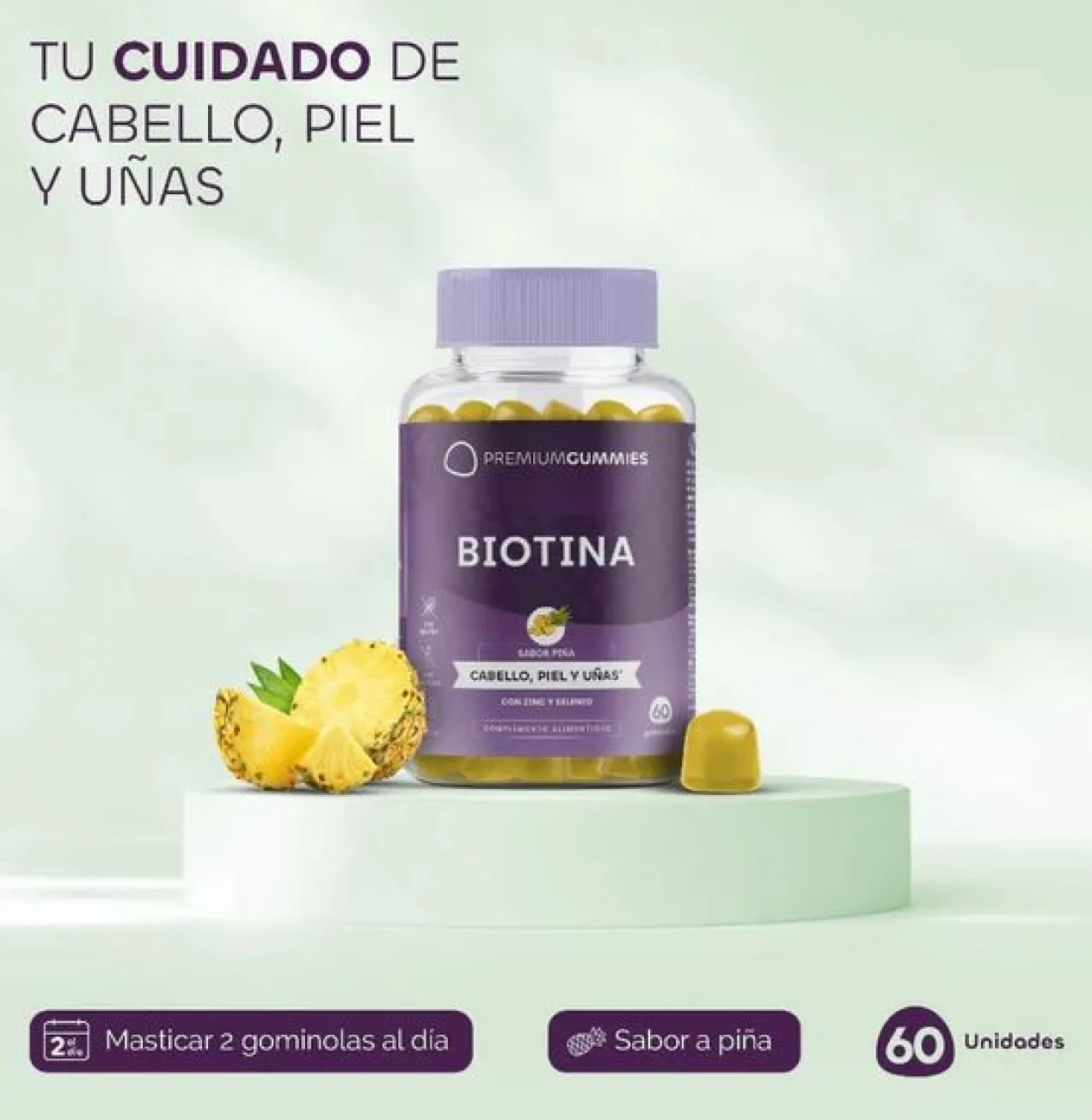 Gummies Biotina Con Zinc Y Selenio