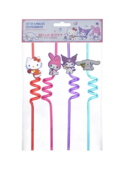 Hello Kitty and Friends Set Pajitas Reutilizables