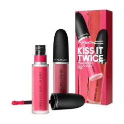 Kiss It Twice Powder Kiss Liquid Duo Estuche Labiales Rosas (995 Fashion Sweetie y 989 Mull It Over)