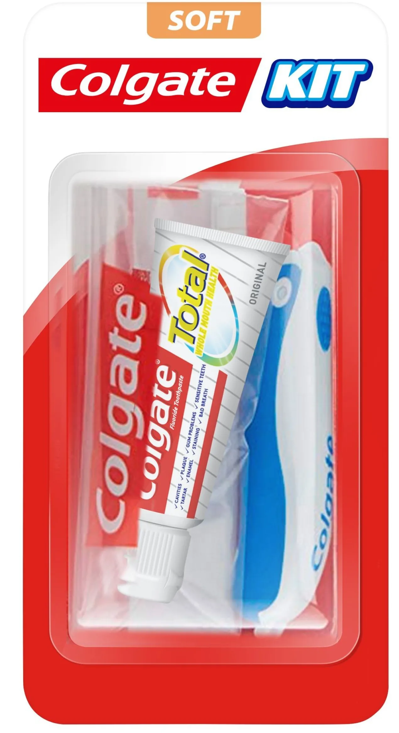 Kit de Viaje Portátil Cepillo Dental Suave + Pasta de Dientes Total Prevención Activa Original