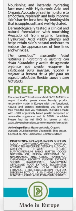 Mascarilla Facial Hidratante con Ácido Hialurónico