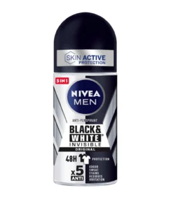 Men Black & White Invisible Desodorante Roll On