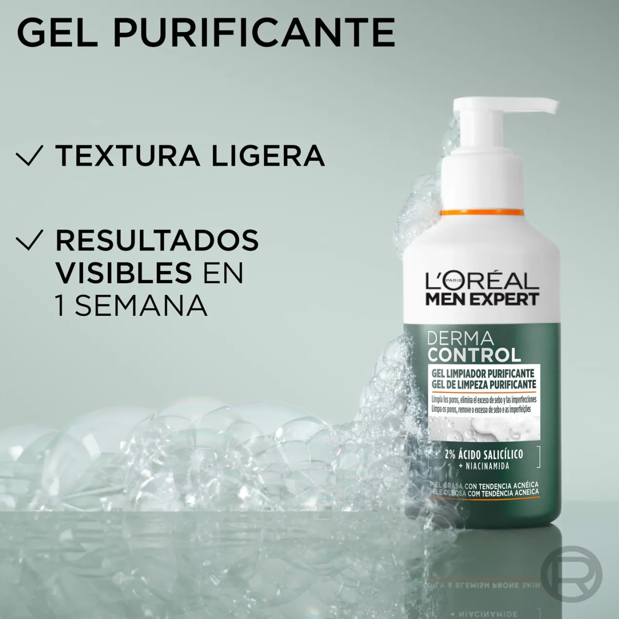 Men Expert Derma Control Gel Limpiador Purificante