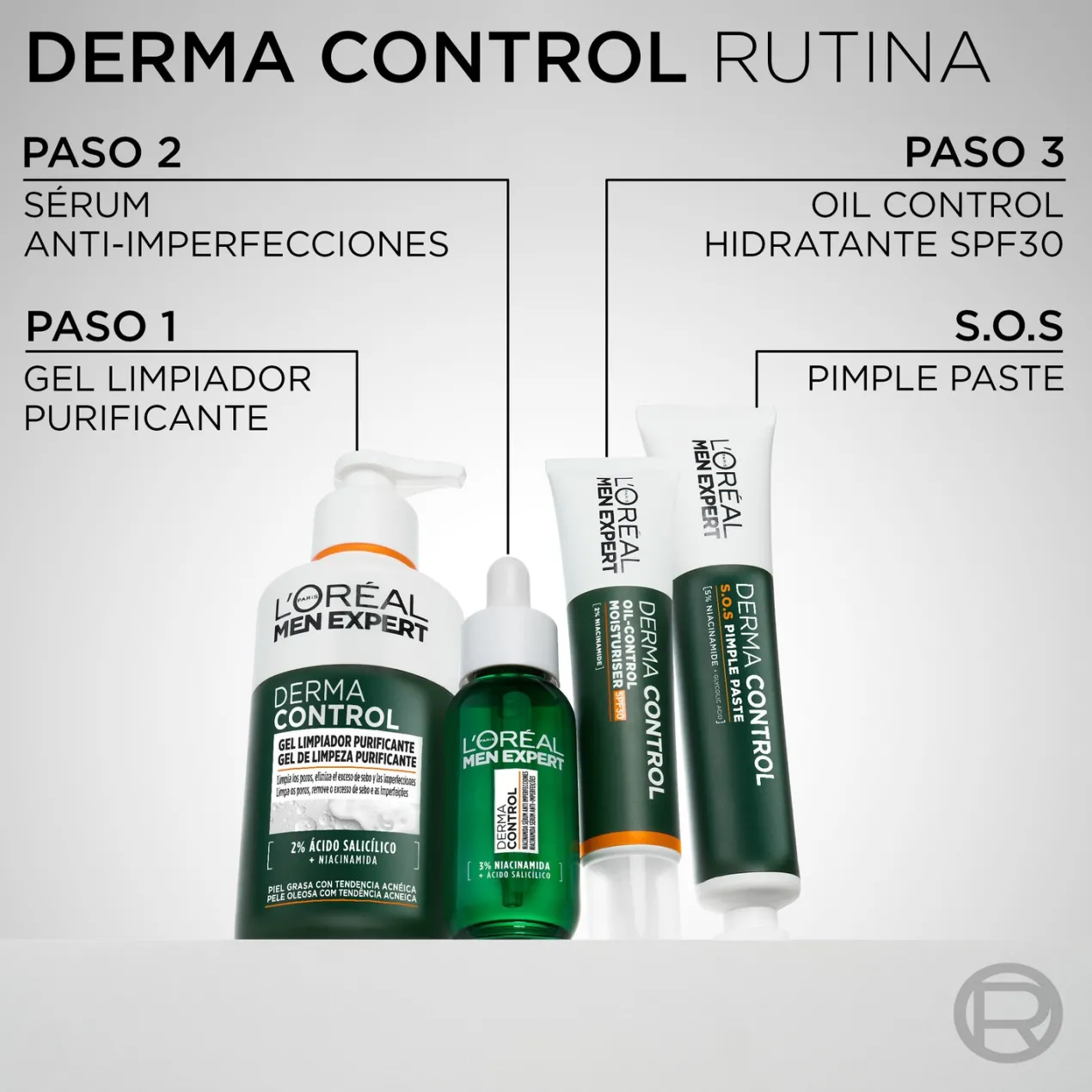 Men Expert Derma Control Gel Limpiador Purificante