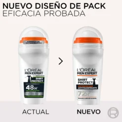 Men Expert Shirt Protect Desodorante Roll-On Anti-transpirante 48h Anti-manchas