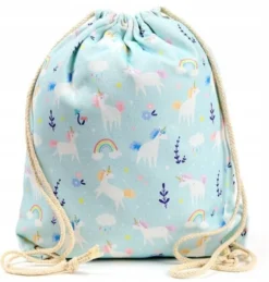 Mochila Tela Con Cuerdas Unicornio