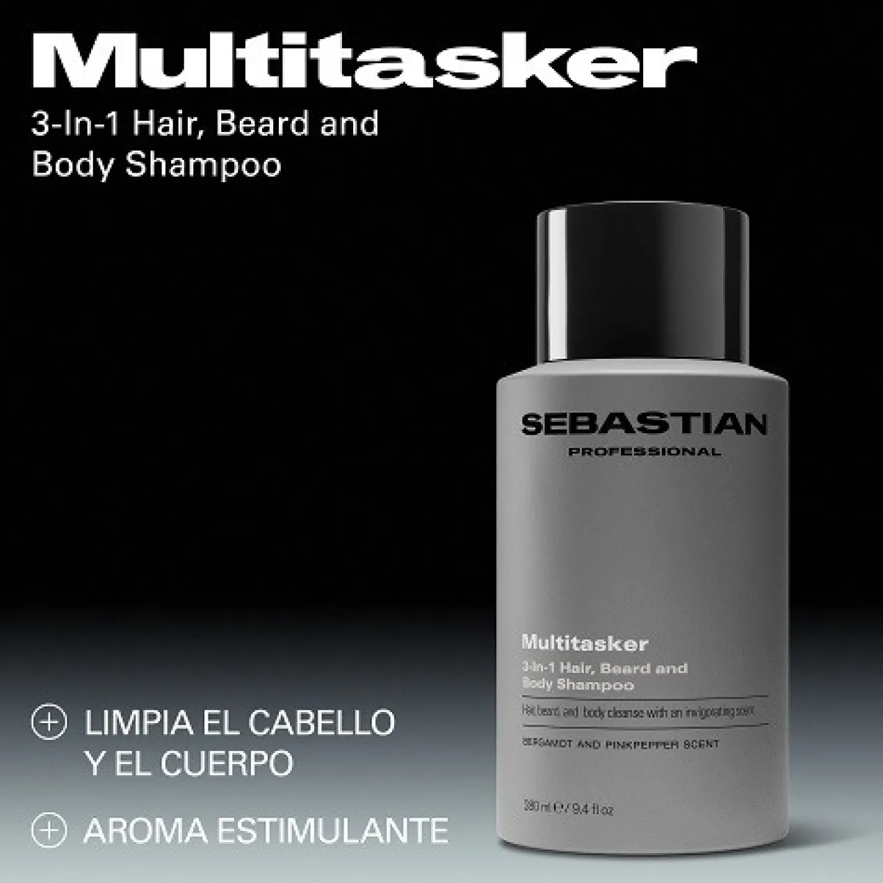 Multitasker 3-en-1 Champú Cabello, Barba y Cuerpo