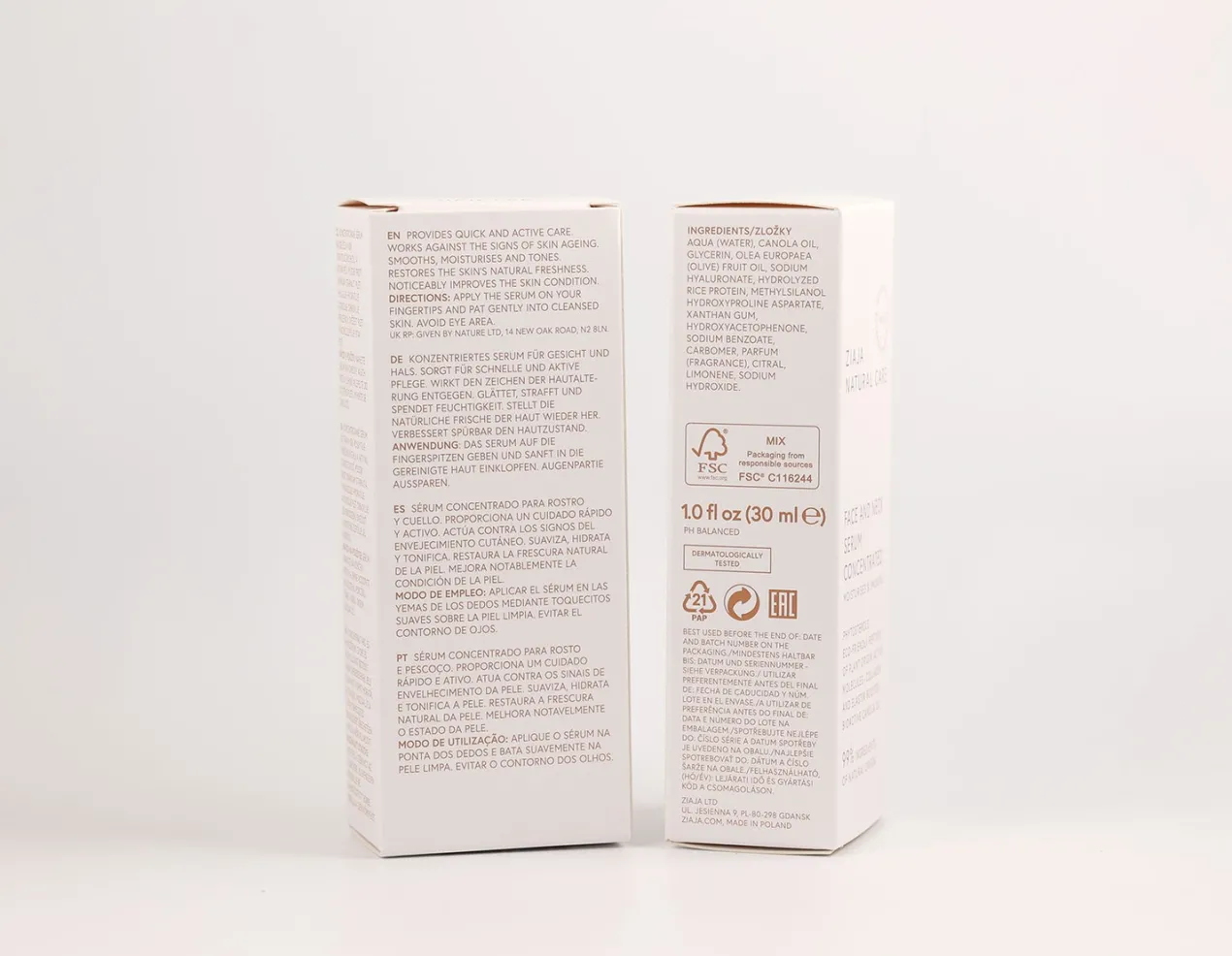 NATURAL CARE Serum Concentrado para Rostro y Cuello