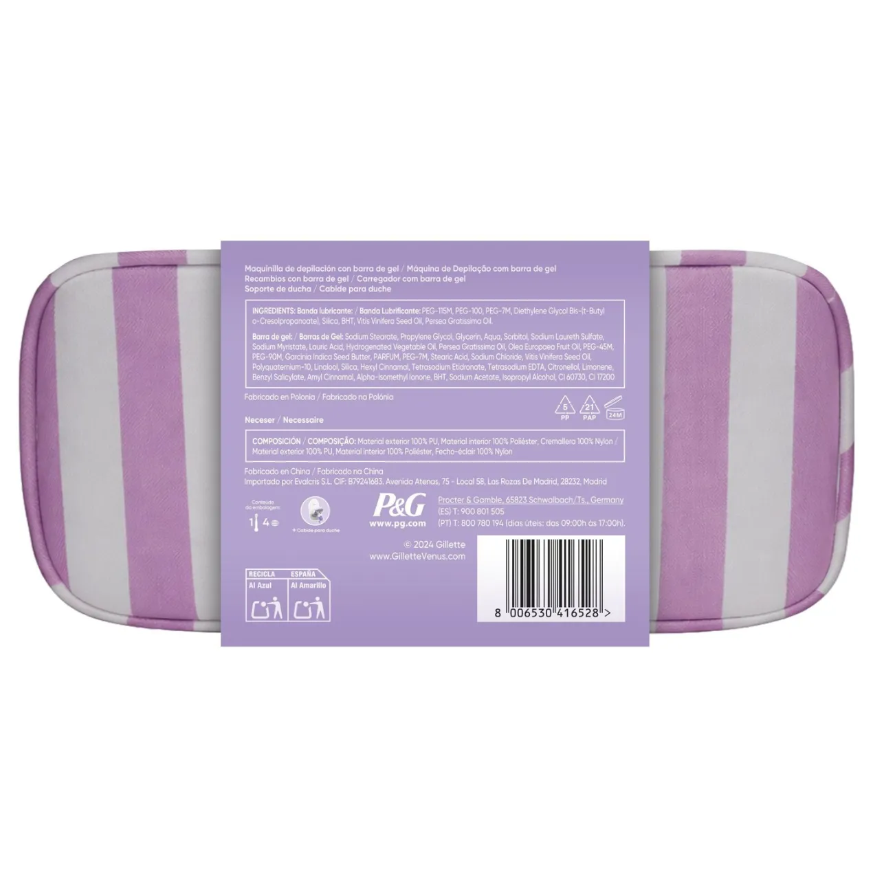 Neceser Venus Comfortglide Maquinilla + Recambios + Soporte Ducha