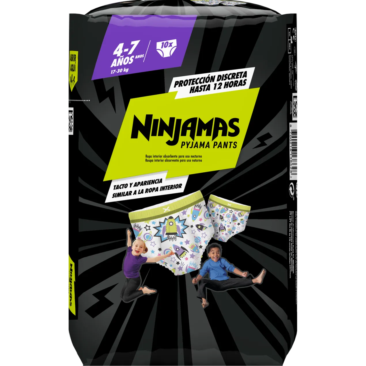 Ninjamas Pyjama Pants Calzoncillos de Noche Absorbentes 4-7 años