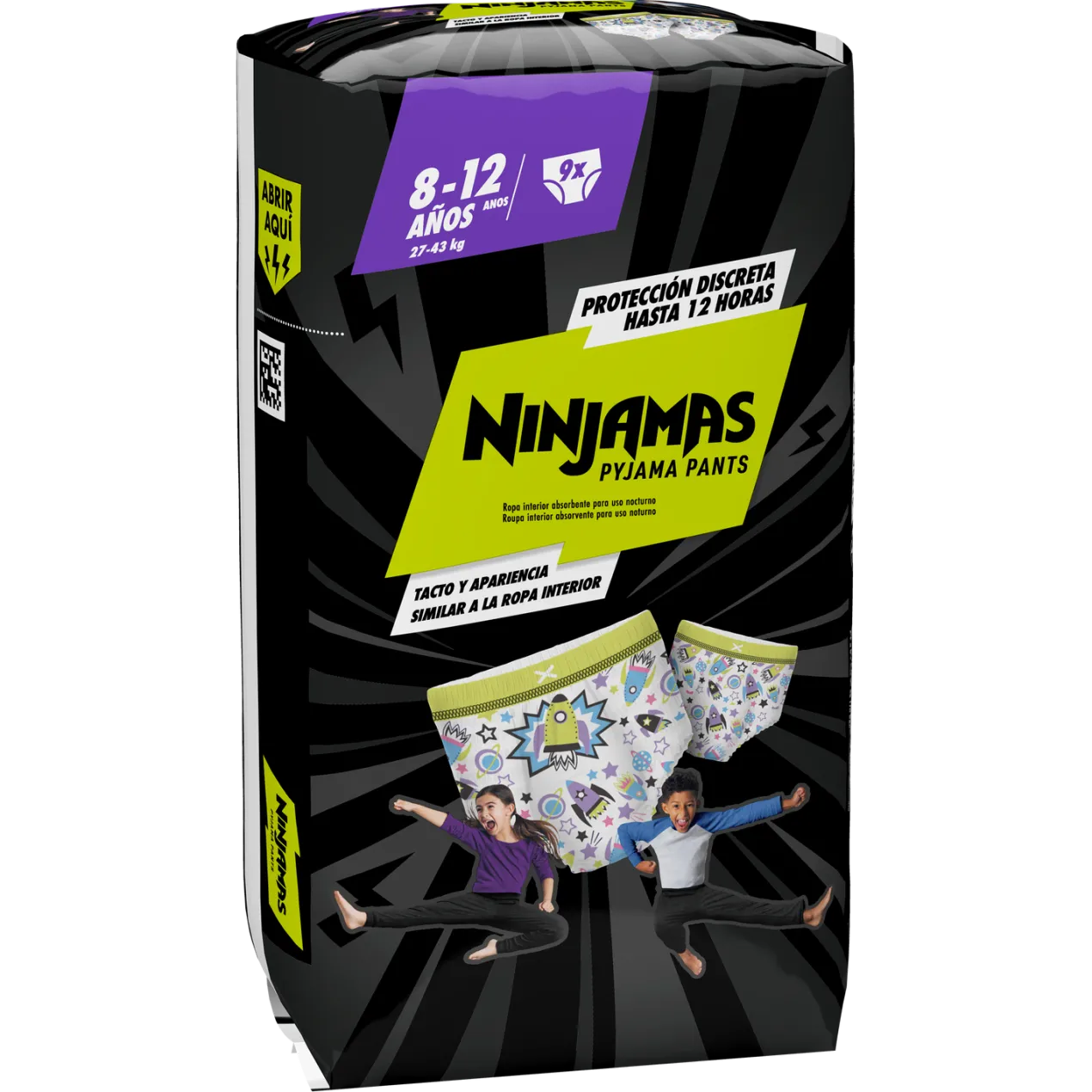 Ninjamas Pyjama Pants Calzoncillos de Noche Absorbentes 8-12 años