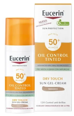 Oil Control Protector Solar Facial Dry Touch con Color SPF50+