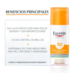 Oil Control Protector Solar Facial Dry Touch con Color SPF50+