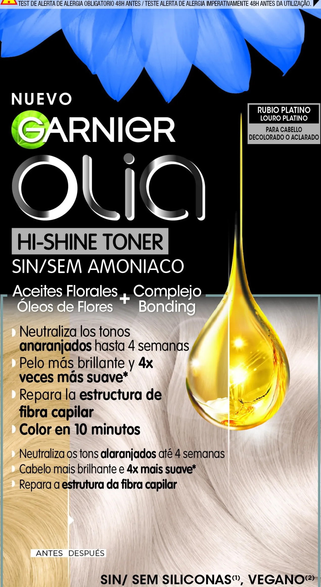 Olia Hi-Shine Toner para cabello decolorado o aclarado